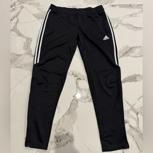 Adidas Women's Black Joggers with White Stripes